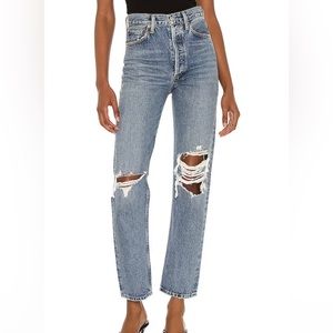 Agolde 90s Pinch Waist High Rise Straight Jeans in Backdrop